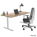 Desky Zero Hardwood Office Desk Teak / 2000x750mm / White