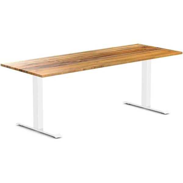 Desky Zero Hardwood Office Desk Teak / 2000x750mm / White