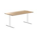 Desky Zero Hardwood Office Desk White Ash / 1500x750mm / White