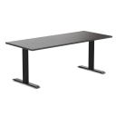 Desky Zero Melamine Home Office Desk Burnished Wood / Large 1800x750mm / Matte Black