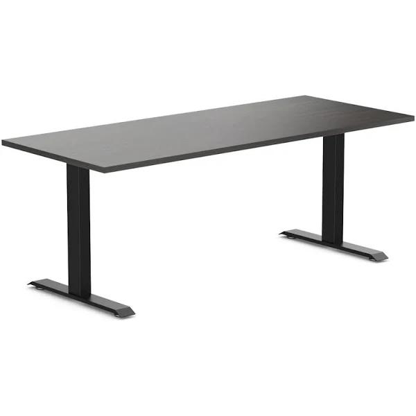 Desky Zero Melamine Home Office Desk Burnished Wood / Large 1800x750mm / Matte Black