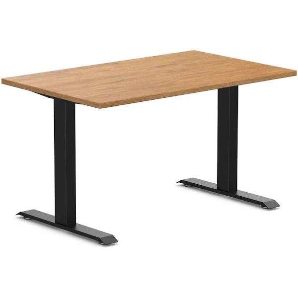 Desky Zero Rubberwood Office Desk Light Oak / 1200x750mm / Matte Black