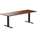 Desky Zero Rubberwood Office Desk Walnut / 2000x750mm / Matte Black