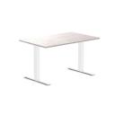 Desky Zero Rubberwood Office Desk - White Brushed / 1200x750mm / White