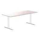 Desky Zero Rubberwood Office Desk - White Brushed / 1800x750mm / Grey