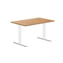 Desky Zero Rubberwood Office Desk - White Brushed / 1800x750mm / Grey