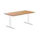Desky Zero Rubberwood Office Desk - White Brushed / 1800x750mm / Grey