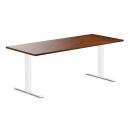 Desky Zero Rubberwood Office Desk - White Brushed / 1800x750mm / Grey
