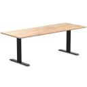 Desky Zero Rubberwood Office Desk - White Brushed / 1800x750mm / Grey