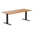 Desky Zero Rubberwood Office Desk - White Brushed / 1800x750mm / Grey