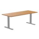 Desky Zero Rubberwood Office Desk - White Brushed / 1800x750mm / Grey