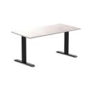 Desky Zero Rubberwood Office Desk - White Brushed / 1800x750mm / Grey