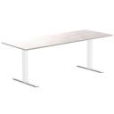 Desky Zero Rubberwood Office Desk - White Brushed / 2000x750mm / White