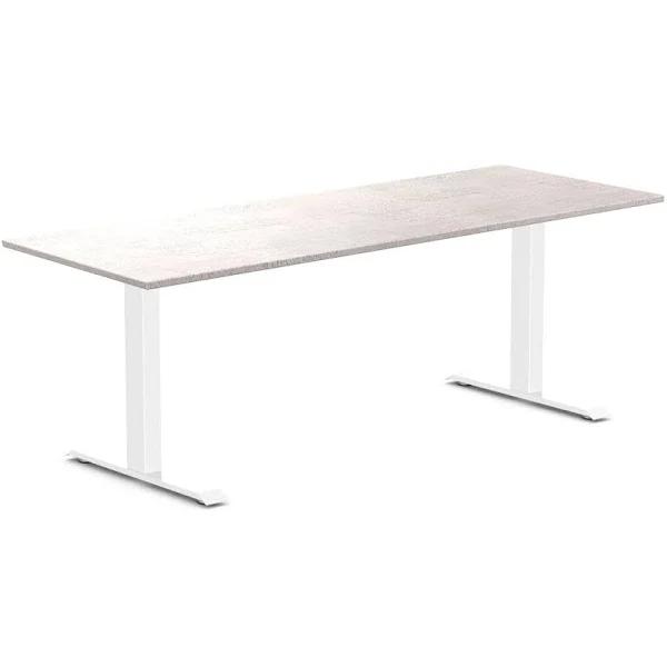 Desky Zero Rubberwood Office Desk - White Brushed / 2000x750mm / White