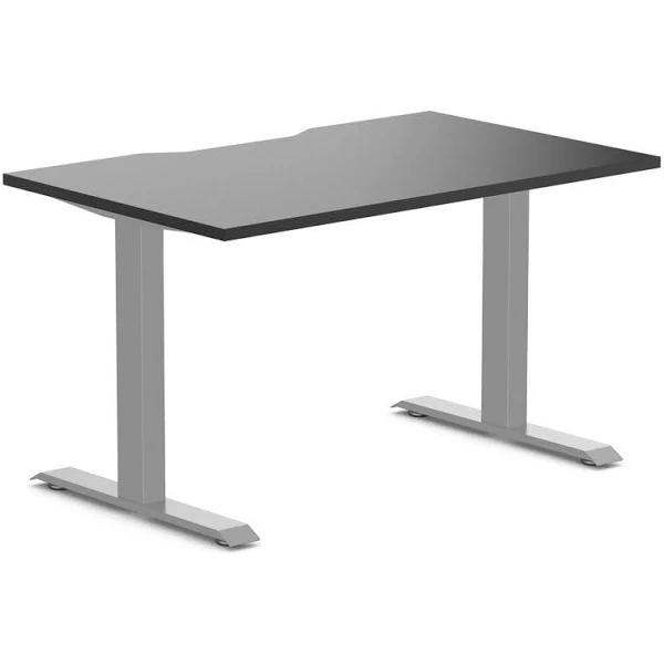 Desky Zero Scalloped Melamine Office Desk Black / 1200x750mm / Grey