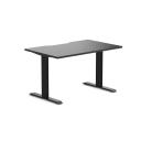Desky Zero Scalloped Melamine Office Desk Black / 1200x750mm / Matte Black