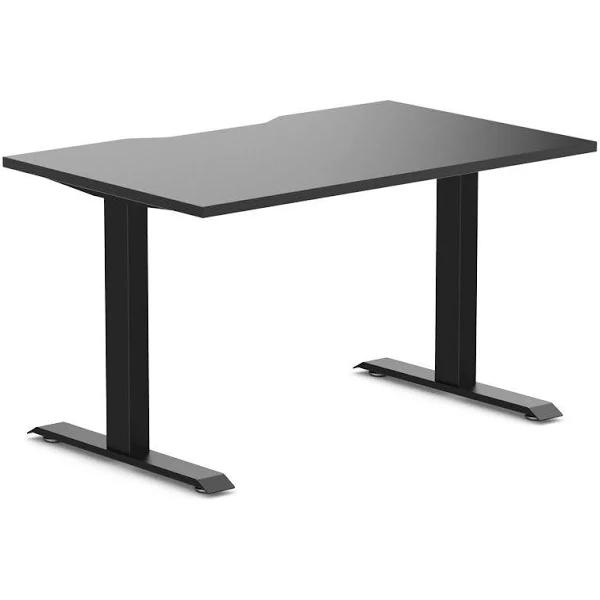 Desky Zero Scalloped Melamine Office Desk Black / 1200x750mm / Matte Black