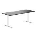 Desky Zero Scalloped Melamine Office Desk Black / 1800x750mm / White