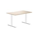 Desky Zero Scalloped Melamine Office Desk Classic Oak / 1200x750mm / White