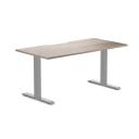 Desky Zero Scalloped Melamine Office Desk Classic Oak / 1800x750mm / Matte Black