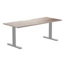 Desky Zero Scalloped Melamine Office Desk Classic Oak / 1800x750mm / White