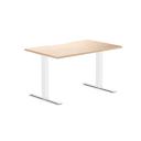 Desky Zero Scalloped Melamine Office Desk Curly Birch / 1200x750mm / White