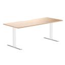 Desky Zero Scalloped Melamine Office Desk Curly Birch / 1800x750mm / White