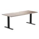 Desky Zero Scalloped Melamine Office Desk Natural Walnut / 1800x750mm / Matte Black