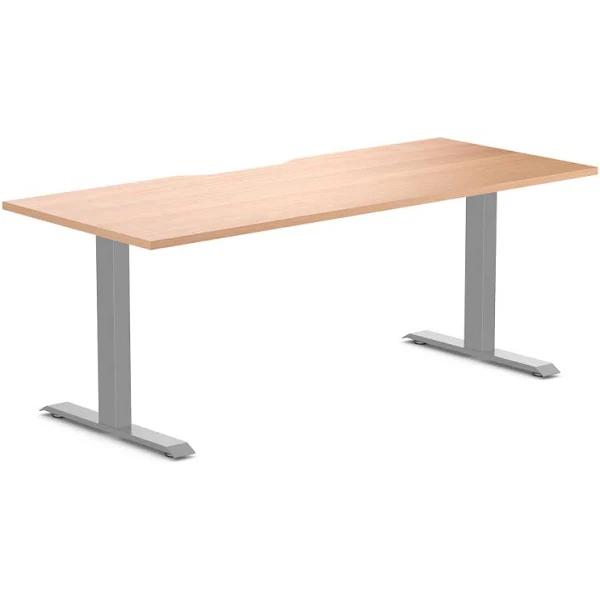 Desky Zero Scalloped Melamine Office Desk Select Beach / 1800x750mm / Grey