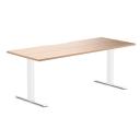 Desky Zero Scalloped Melamine Office Desk Sublime Teak / 1800x750mm / White