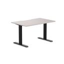 Desky Zero Scalloped Melamine Office Desk White Alaskan / 1200x750mm / Matte Black
