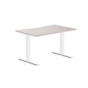 Desky Zero Scalloped Melamine Office Desk White Alaskan / 1200x750mm / White