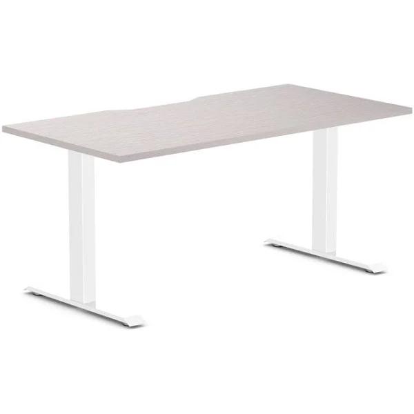 Desky Zero Scalloped Melamine Office Desk White Alaskan / 1500x750mm / White