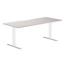 Desky Zero Scalloped Melamine Office Desk White Alaskan / 1800x750mm / White