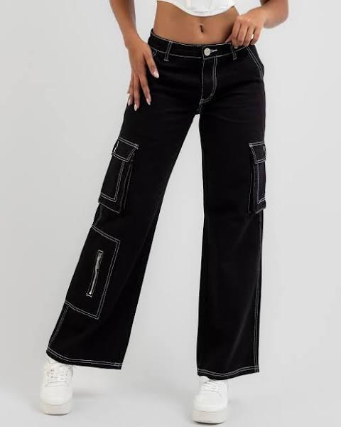 DESU Women's Lori Cargo Jeans in Black | Size 18