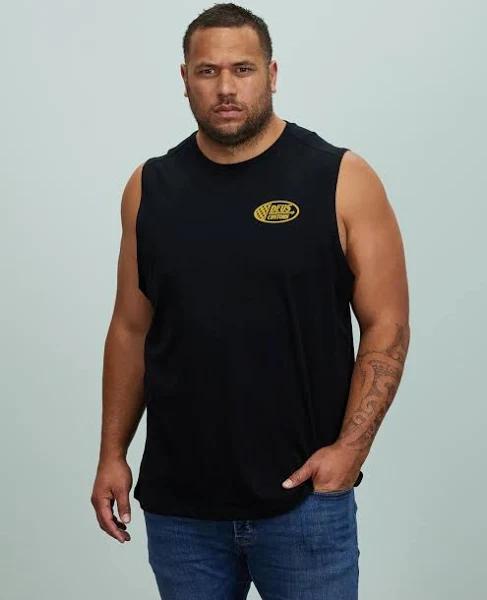 Deus EX Machina - Men's Black Singlets - Flags Muscle Tee - Size S at The Iconic