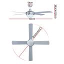 Devanti 4 Blade Ceiling Fan with LED 1300mm Silver