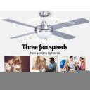 Devanti 4 Blade Ceiling Fan with LED 1300mm Silver