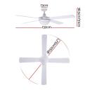 Devanti 4 Blade Ceiling Fan with LED 1300mm White