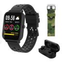 DGTEC 1.7" Smart Watch with Coloured Band and Earbuds Bundle