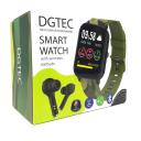 DGTEC 1.7" Smart Watch with Coloured Band and Earbuds Bundle