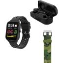 DGTEC 1.7" Smart Watch with Coloured Band and Earbuds Bundle