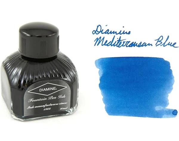 Diamine Mediterranean Blue Ink - 80 ml Bottle