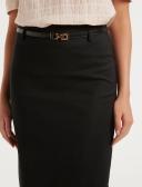 Diana Belted Pencil Skirt in Black, Size 10