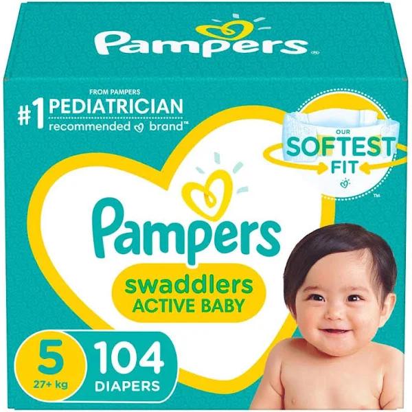 Diapers Size 5, 104 Count - Pampers Swaddlers Disposable Baby Diapers, Enormous Pack