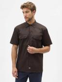 Dickies 1574 Short Sleeve Work Shirt - Dark Brown, XL