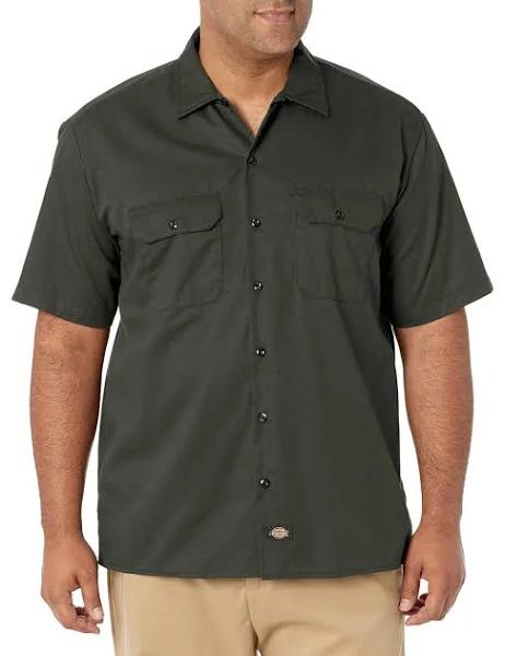 Dickies 1574 Short Sleeve Work Shirt - Olive Green, L