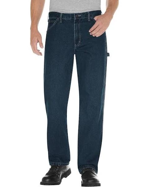 Dickies 19294 Relaxed Fit Stonewashed Carpenter Denim Jeans - Tinted Heritage Khaki, 40