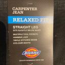 Dickies 1939 Relaxed Fit Straight Leg Carpenter Duck Jeans - Rinsed Black, 34
