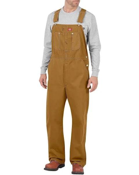 Dickies DB100 Bib Overalls - Rinsed Brown Duck, 36